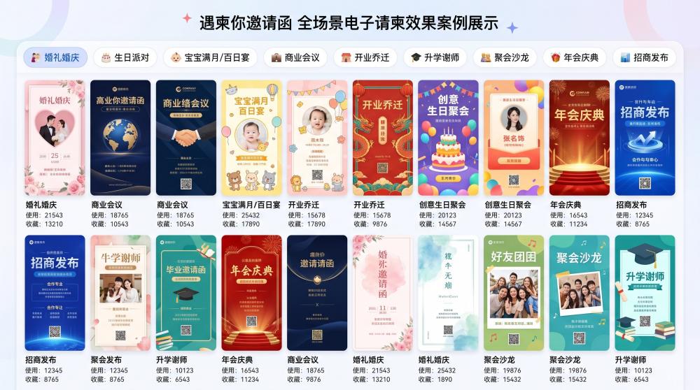 电子喜帖平台深度实测！全场景喜庆样式适配各类仪式